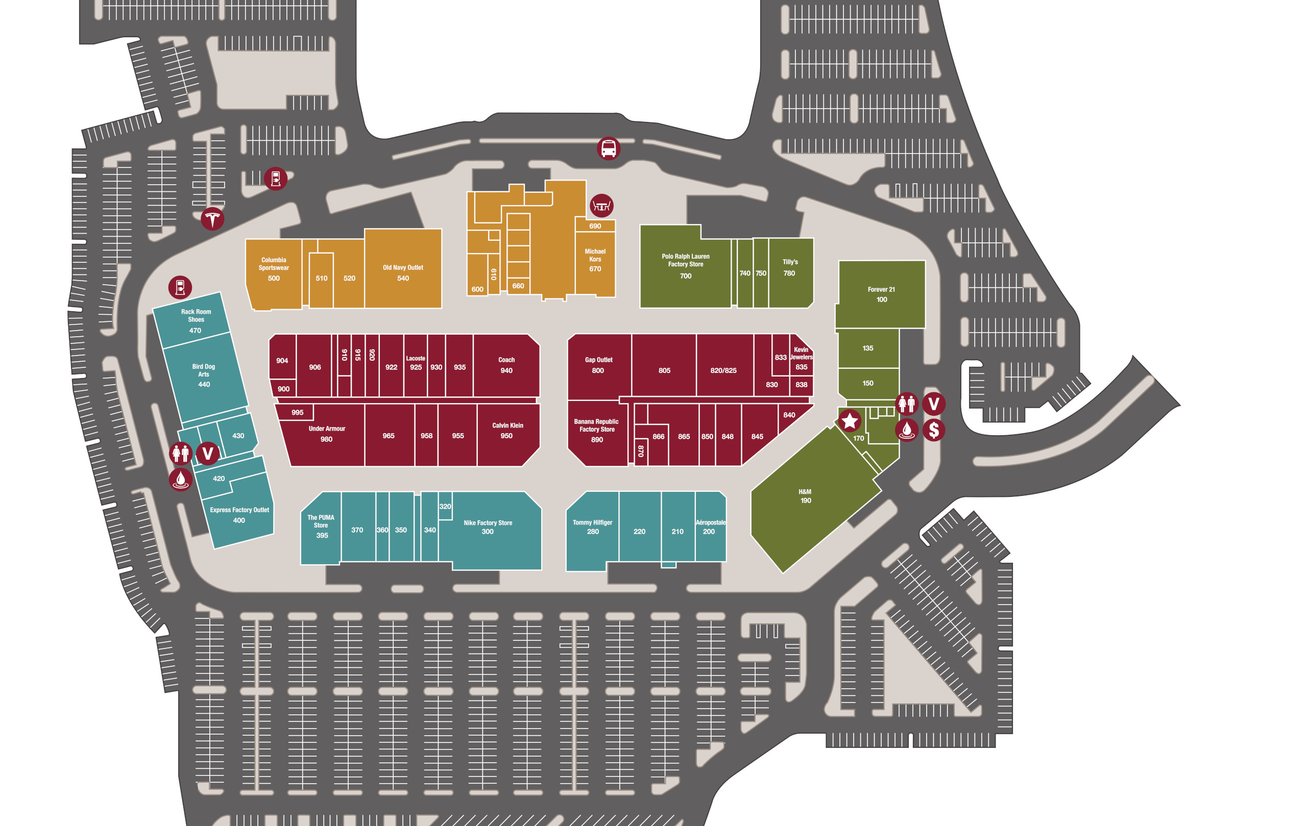 tejon outlet parking map