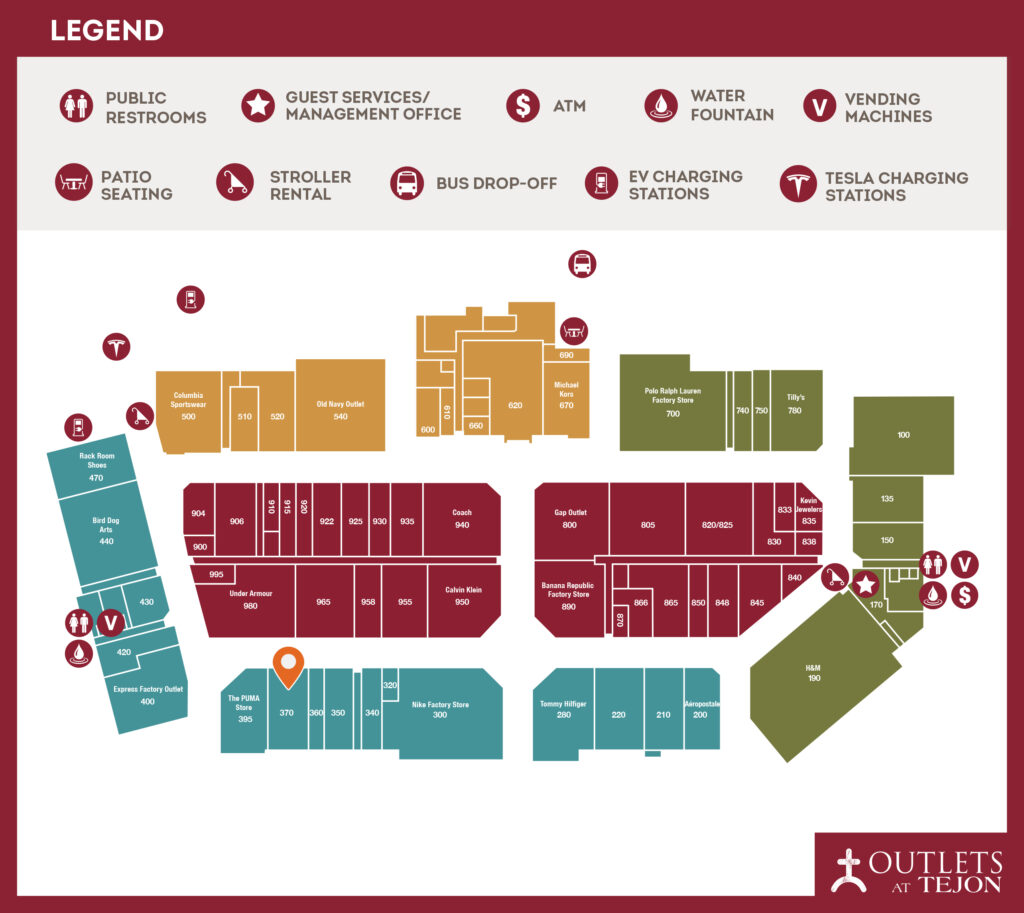 famous footwear location map #370
