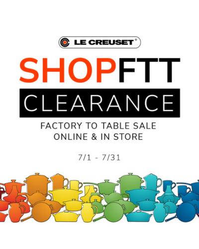 Shop factory to table clearance with colorful cookware pieces