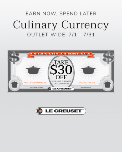 Le Creuset culinary currency with take $30 off