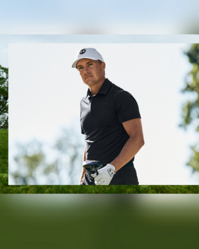 Man outside in golf attire