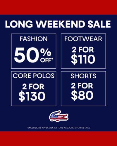 red, white & blue text for sale details