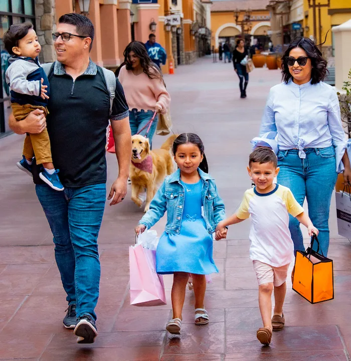 Family Walking Together in Tejon Outlets