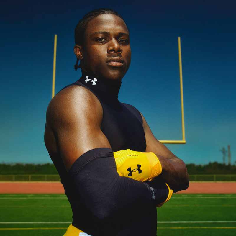 male athlete on football field