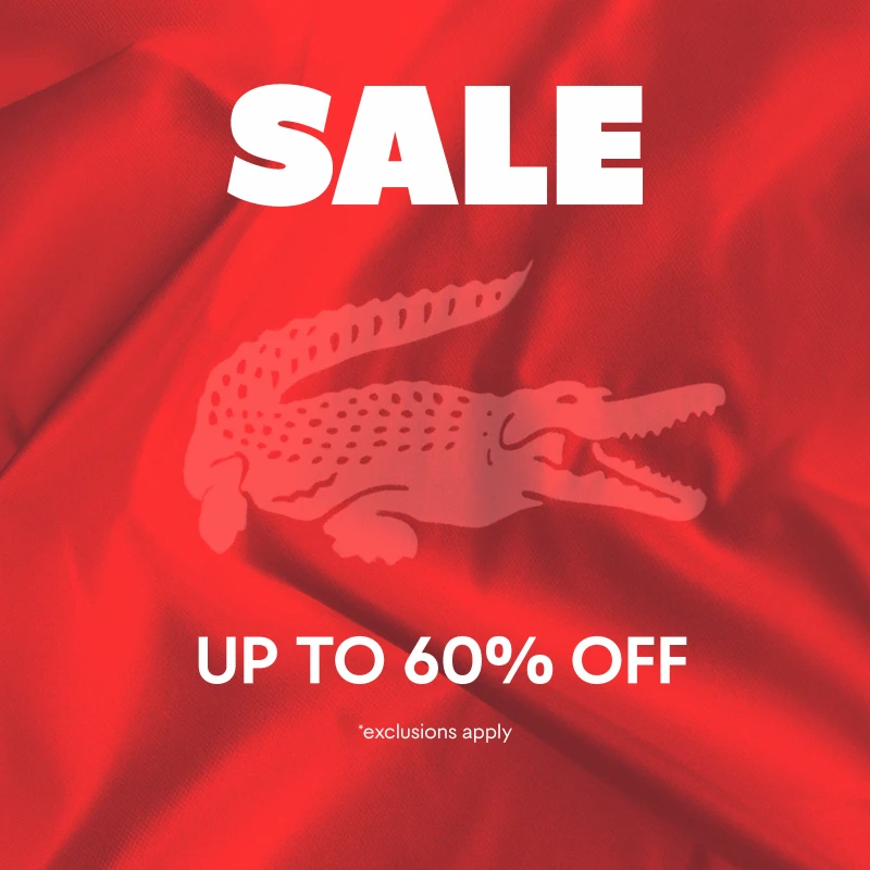 Lacoste 60% off sale banner