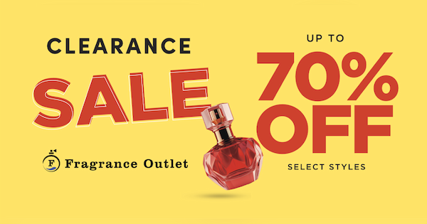 Fragrance Outlet 70% off clearance sale banner