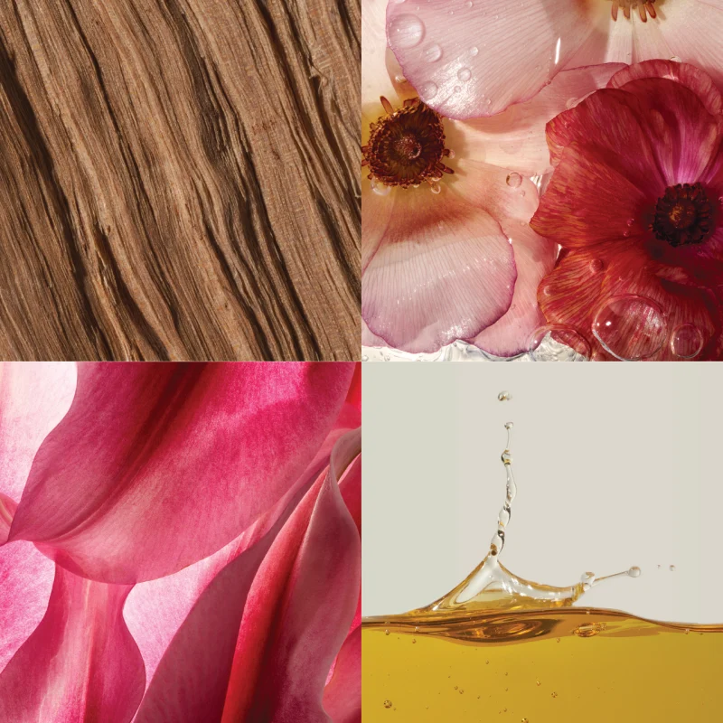 Flowers and fragrance oil collage image