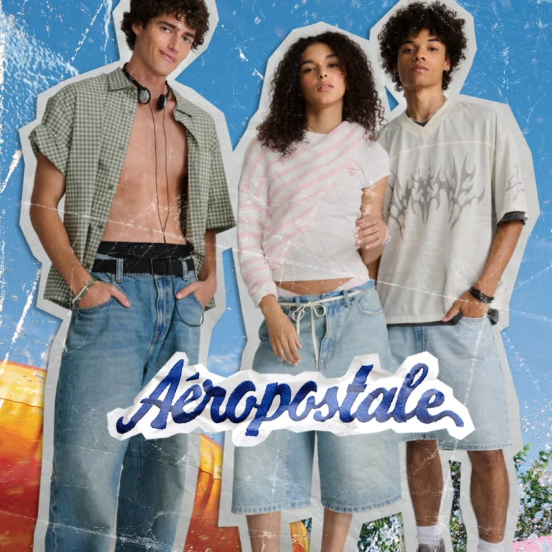 Young people wearing Aeropostale clothes standing together