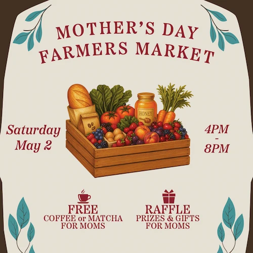 Farmer's market for Mother's Day banner