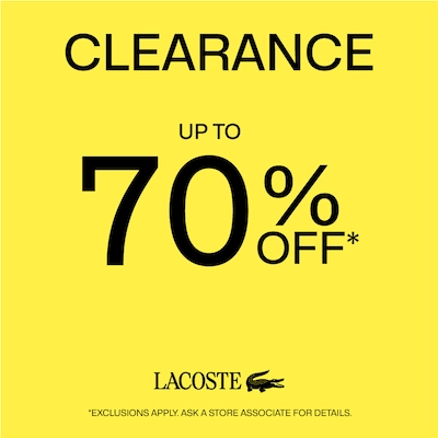 Lacoste 70% off sale banner