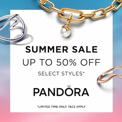Summer Sale 50% off banner by Pandora